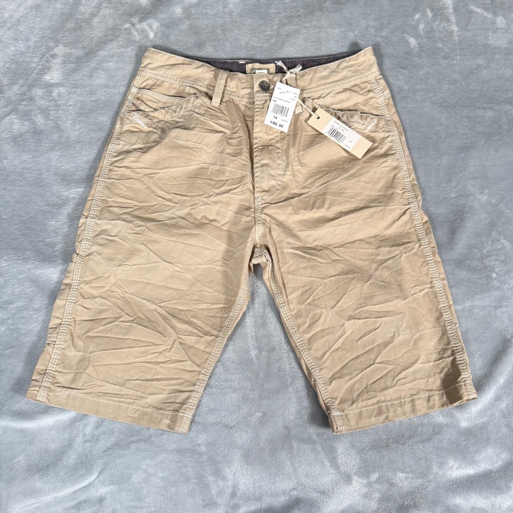 Diesel Carpenter Shorts Boys Youth Size 14 (Fits 28x10) Washed Khaki NEW